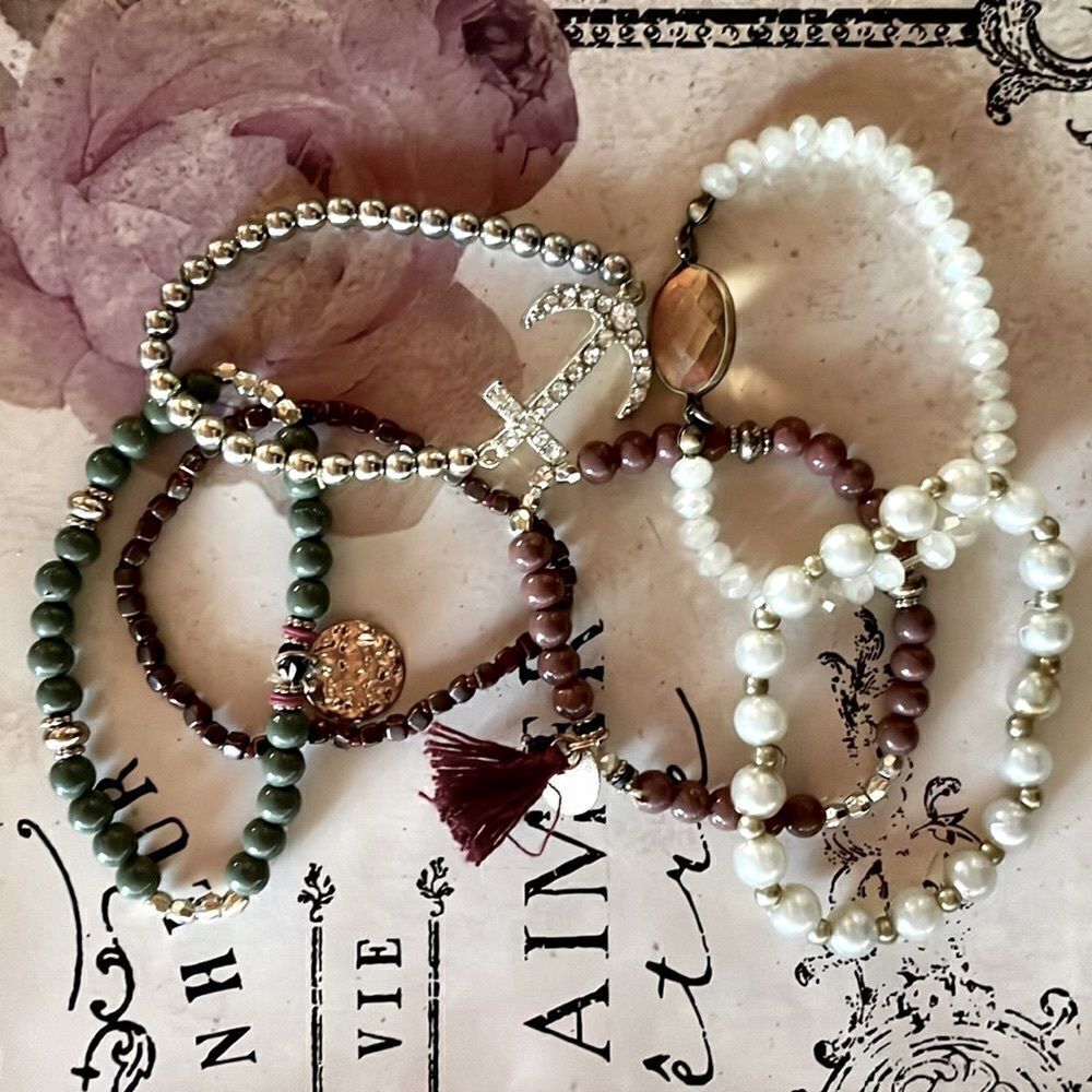 Custom Set 6 Bracelets Vntg. - Picture 3 of 5